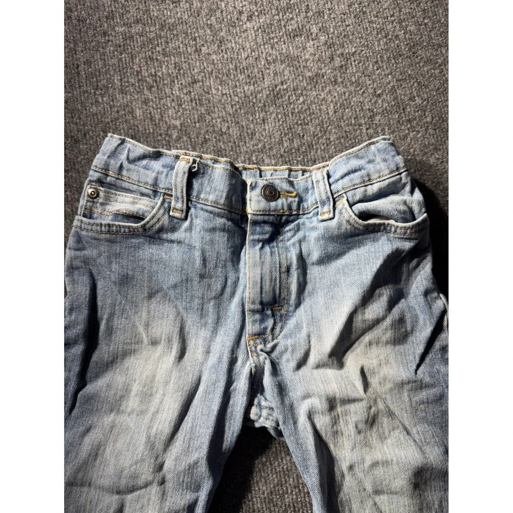 Cat & Jack Boys Size 7 Regular Light Wash Stretch Denim Jeans Adjustable Waist